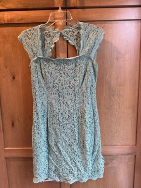 Adrianna Papell Seafoam Lace Cocktail Dress